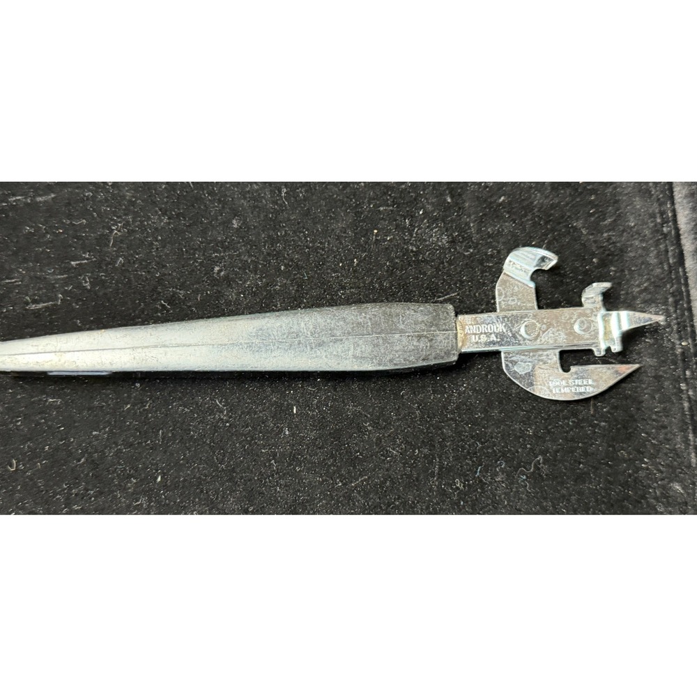 Vintage Androck Multi Tool Can Bottle Opener Tempered Tool Steel USA Black